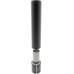 Black Twin wall Flue Starter Length 940mm - 150mm Dia