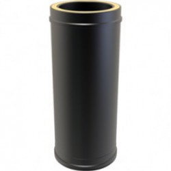 Black Twin wall Flue pipe straight length 500mm - (440mm eff. length) 130mm 5 " diameter