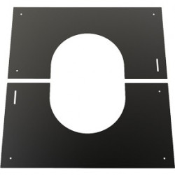Black Twin wall Flue Finishing Plate 0-30 degrees - 130mm Dia